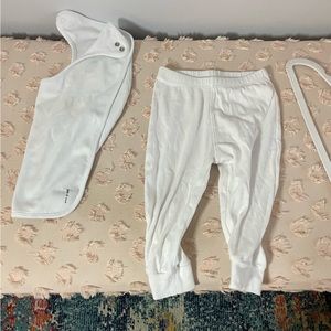 Hart + Land Bib and Pant Bundle White Size 6-12 months